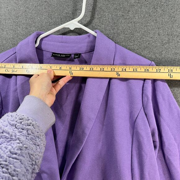 Susan Graver Weekend Regular Marina Knit Blazer Dried Lavender X-Large - Picture 6 of 10